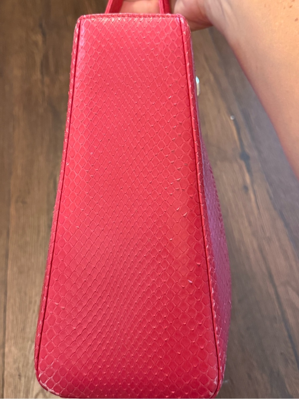 Large Hot Pink Python Lady Dior - Picture 6 of 11